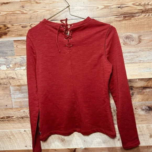 Scotch&Soda long sleeve rust red USS lace back comfortable layers rare stretch - Picture 4 of 4